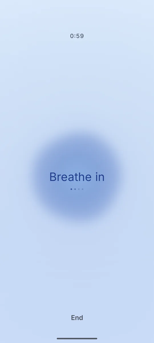 Tide's breathing exercise in Deep sea, Pastel, on a phone in Lisbon.